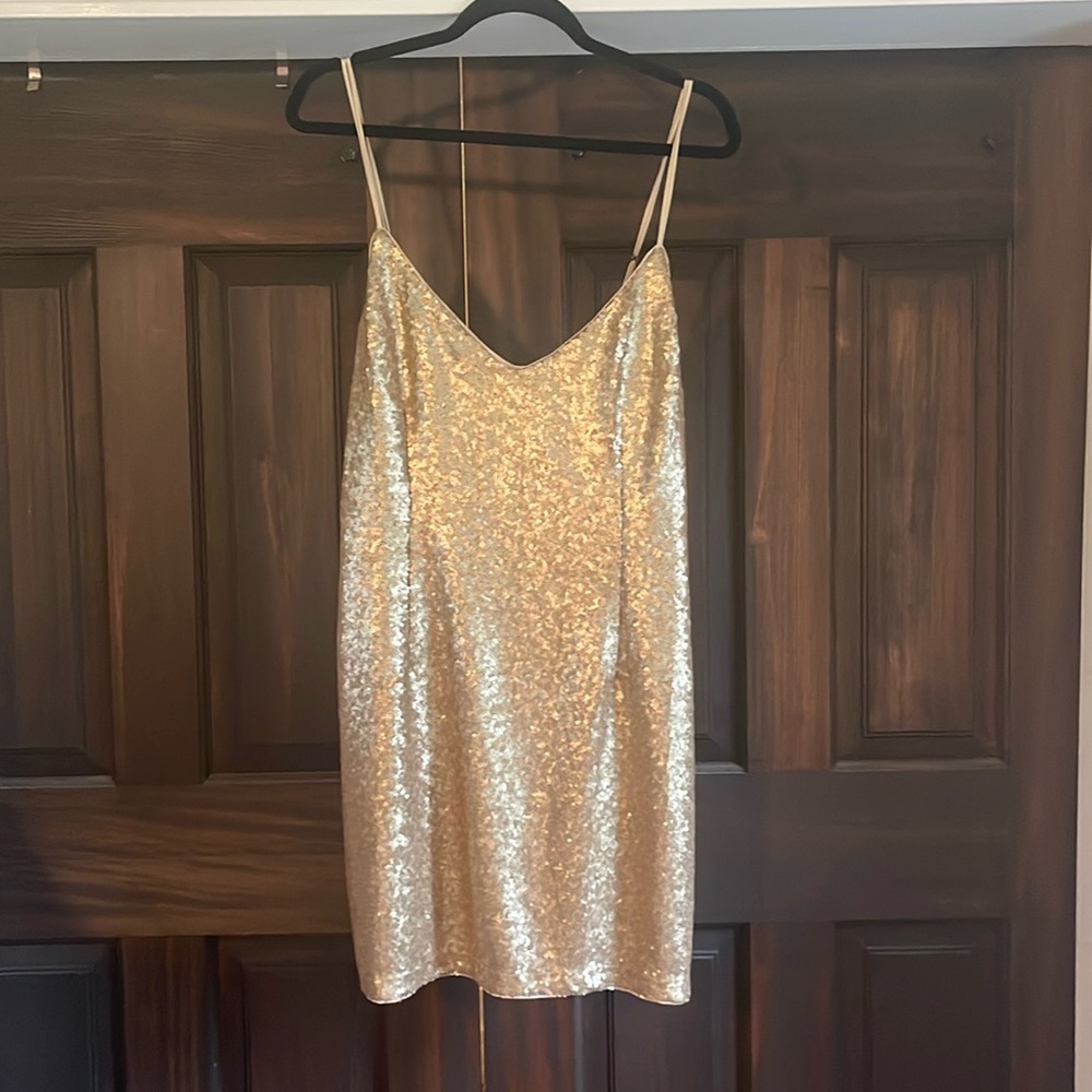 NWT Gold Sequin Abercrombie & Fitch Slip Dress